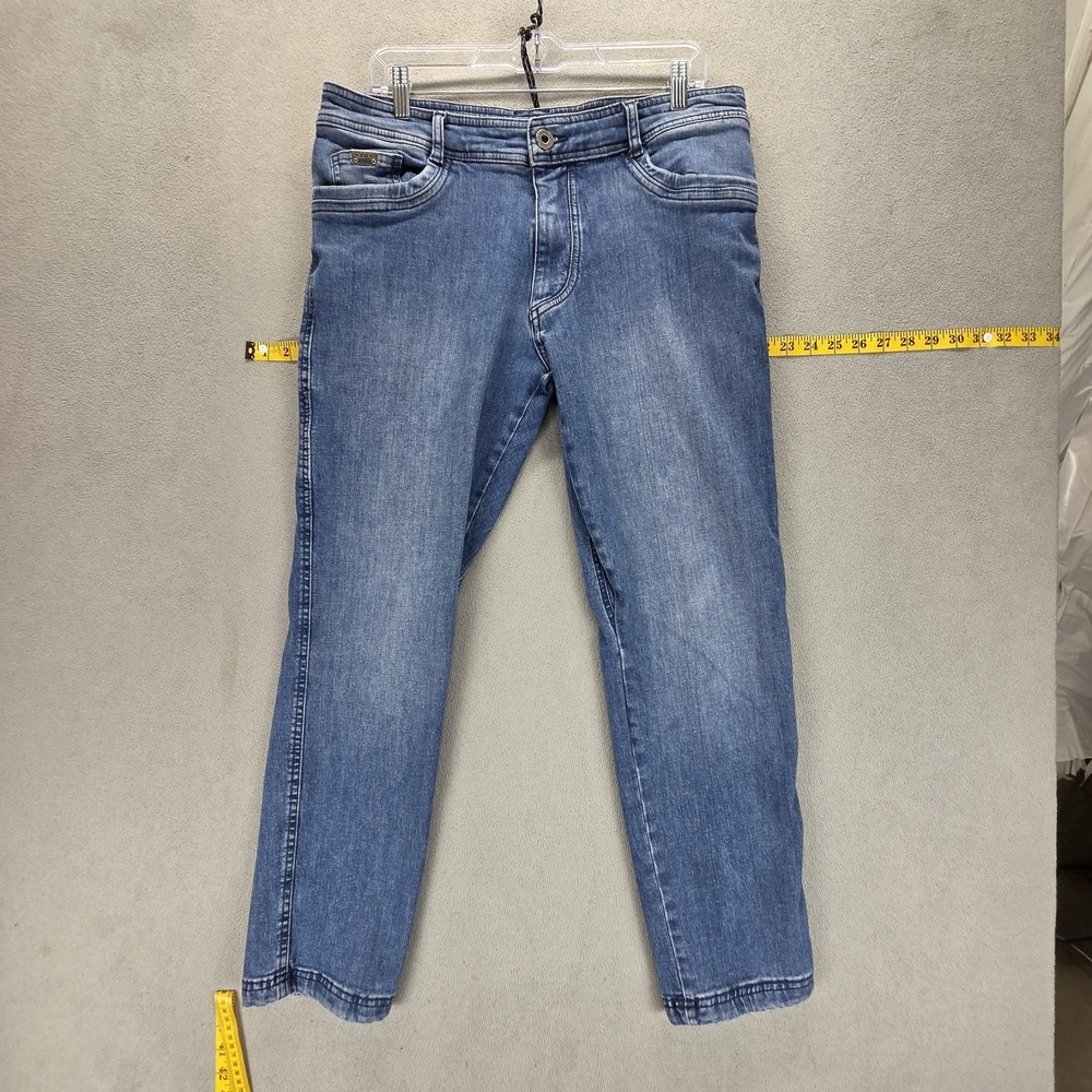 Kuhl Jeans Mens 36x30 Blue Denim Tapered Pant Stretch Medium Wash Zip Fly